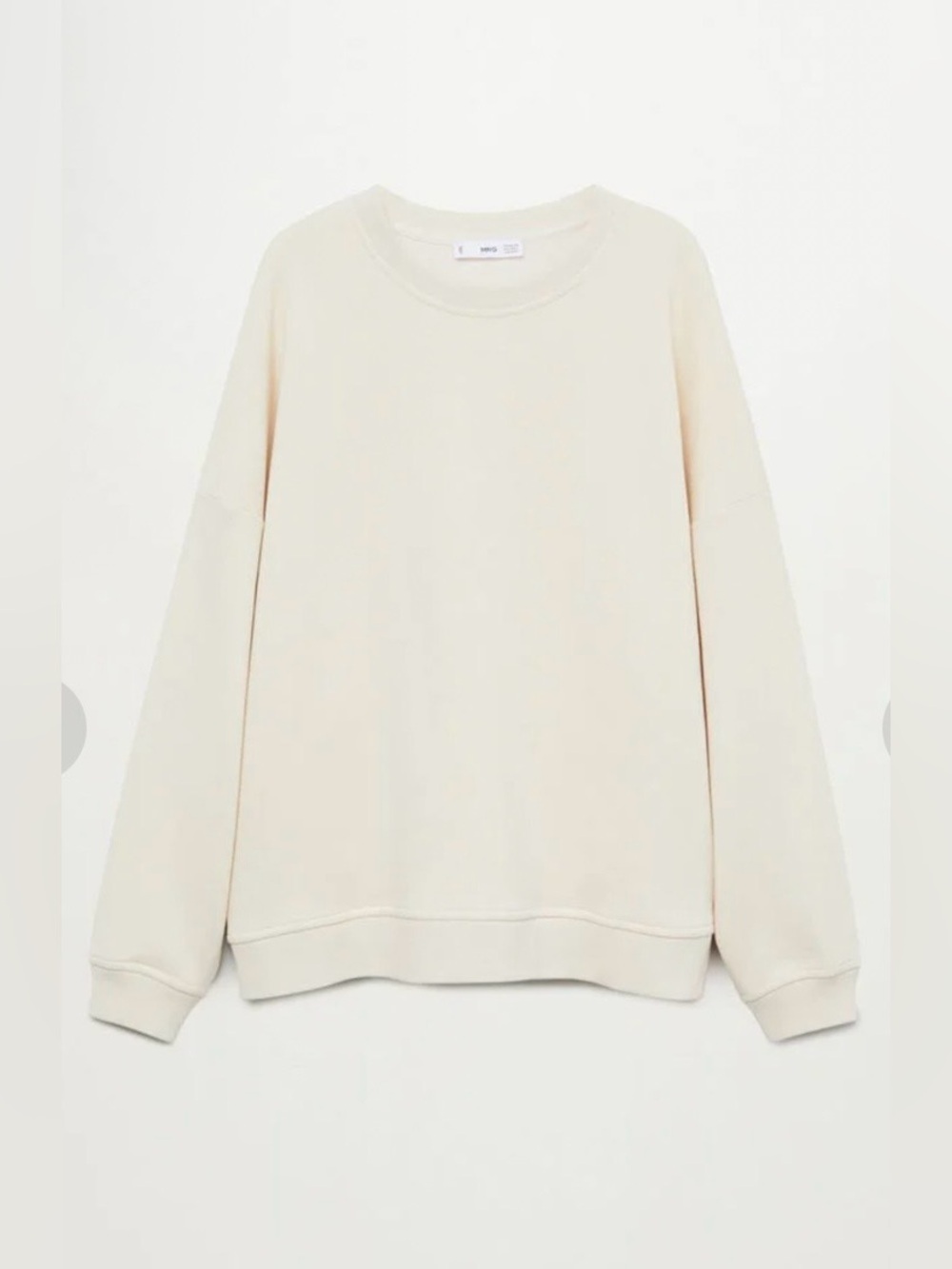 NWT Mango Ecru Oversized Crew Neck Sweatshirt Size XS-S